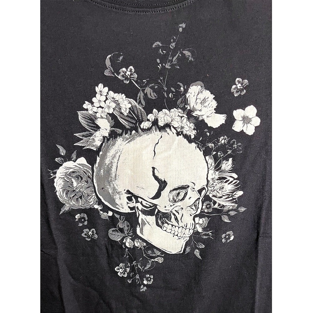TORRID Classic Fit Jersey Crew Tee Floral Skull Black NWT 2X